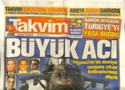 Takvim Gazetesi 17 Mart 2012 - Afganistanda Helikopterimiz Düştü GZ101075 - 1