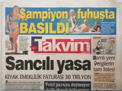 Takvim Gazetesi 18 Aralık 1999 Manken Sibel Özcandan Müthiş İddialar -GZ44505 - 1