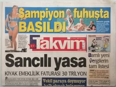 Takvim Gazetesi 18 Aralık 1999 Manken Sibel Özcandan Müthiş İddialar -GZ44505 - 1