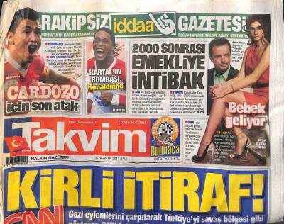 Takvim Gazetesi 18 Haziran 2013 - Acun İstemedi Şeyma Karnını Göstermedi GZ104709 - 1