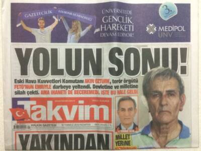 Takvim Gazetesi 18 Temmuz 2016 - Hulusi Akar Genelkurmayda Hainlerle Yumruklaştı GZ29331 - 1