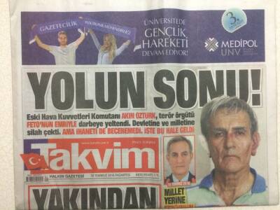 Takvim Gazetesi 18 Temmuz 2016 - Yolun Sonu , Demokrasi Nöbetine Devam GZ29332 - 1