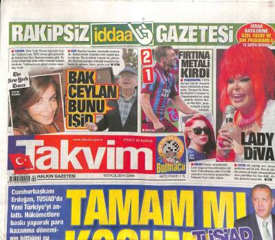 Takvim Gazetesi 19 Eylül 2014 - Erdoğan Tüsiadda Yeni Türkiyeyi Anlattı GZ104702 - 1