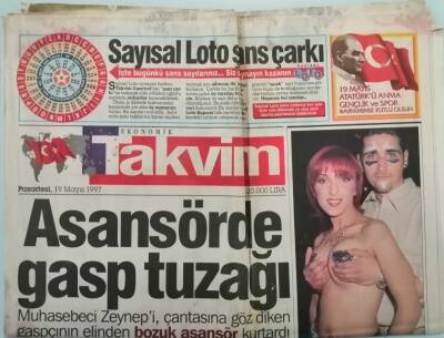 Takvim Gazetesi 19 Mart 1997 Sevgi Yağmuru Ve Türkan Şoray - GZGZ44294 - 2