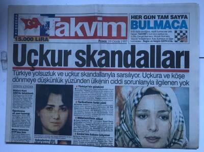 Takvim Gazetesi 19 Ocak 1997 - Uçkur Skandalları GZ8499 - 1