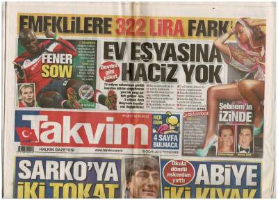 Takvim Gazetesi 19 Ocak 2012 - Bir Reklam Filmi İçin Türkiyeye Gelen Megan Fox Şaşırdı. Basından Kaçmaya Çalışan Ünlü Yıldız Dublör Kullandı. GZ48055 - 1