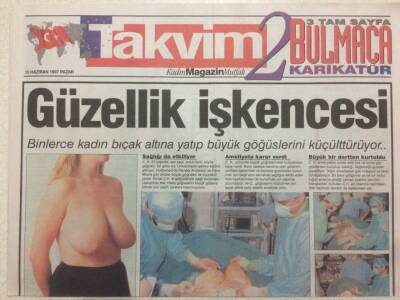 Takvim Gazetesi 2 Eki 15 Haziran 1997 - Güzellik İşkencesi GZ52151 - 1