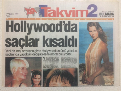Takvim Gazetesi 2 Eki 17 Ağustos 1997 - Hollywoodda Saçlar Kısaldı GZ24265 - 1