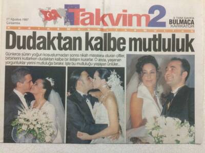Takvim Gazetesi 2 Eki 27 Ağustos 1997 - Dudaktan Kalbe Mutluluk,Arzum Onan,Mehmet Aslantuğ GZ34906 - 1