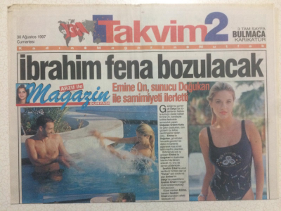 Takvim Gazetesi 2 Eki 30 Ağustos 1997 - İbrahim Erkal Fena Bozulacak GZ24264 - 1