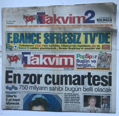 Takvim Gazetesi 2 Eki İle 27 Eylül 1997 - 44 PKKlı Ölü Ele Geçirildi GZ8560 - 1