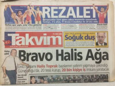 Takvim Gazetesi 2 Ekim 2000 - Bravo Halis Toprak GZ51971 - 1