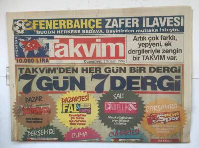Takvim Gazetesi 2 Kasım 1996 - Canileri Halk Yakalattı GZ7846 - 1