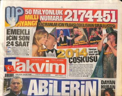 Takvim Gazetesi 2 Ocak 2014 - Ünlü Sanatçı Orhan Gencebay Ve Sevim Emre Yeni Yıla Eğlenerek Girdi GZ100803 - 2