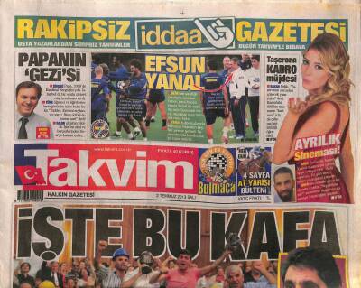 Takvim Gazetesi 2 Temmuz 2013 - Hülya Avşar Zirvede - Taşerona Kadro Müjdesi GZ116657 - 1