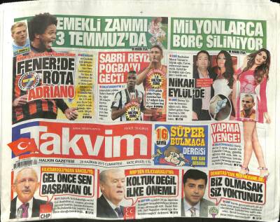 Takvim Gazetesi 20 Haziran 2015 - Sabri Sarıoğlu Pogbayı Geçti GZ100374 - 2