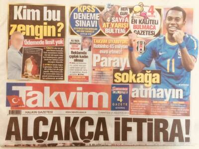 Takvim Gazetesi 21 Ağustos 2010 - Alçakça İftira GZ40194 - 1