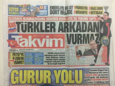 Takvim Gazetesi 21 Aralık 2016 - Rusyanın Açıklaması,Türkler Arkadan Vurmaz GZ29438 - 1