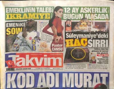 Takvim Gazetesi 21 Ekim 2013 - Süleymaniye Camindeki Haç Sırrı GZ107610 - 1