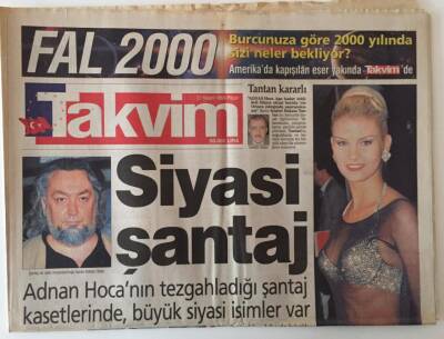 Takvim Gazetesi 21 Kasım 1999 - Adnan Hocanın Tezgahladığı Şantaj Kasetlerinde Büyük Siyasi İsimler Var GZ18835 - 1