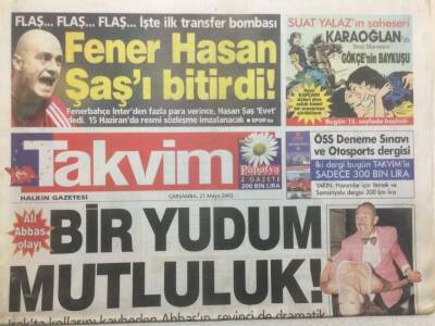 Takvim Gazetesi 21 Mayıs 2003 - Bir Yudum Mutluluk GZ47942 - 1