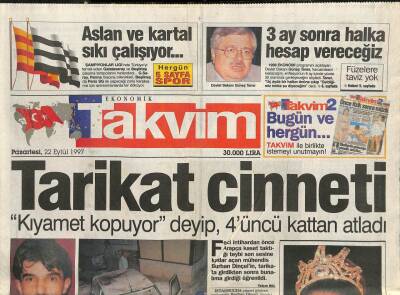 Takvim Gazetesi 22 Eylül 1997 - Güneş Taner 3 Ay Sonra Halka Hesap Vereceğiz GZ102738 - 1