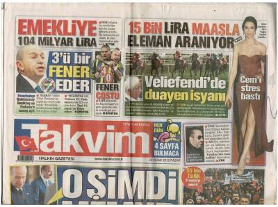 Takvim Gazetesi 22 Ocak 2012 - Yüzen Saray Olarak Adlandırılan Costa Concordia Adlı Gemi 13 Ocak Gecesi Karaya Oturup Yan Yattı GZ48054 - 1