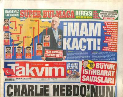 Takvim Gazetesi 22 Ocak 2015 - Yılın Bombası,İmam Kaçtı GZ101079 - 2