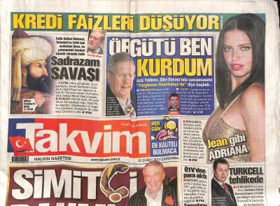 Takvim Gazetesi 22 Şubat 2012 - Jean Gibi Adriana Lima - Aziz Yıldırım Örgütü Ben Kurdum GZ124583 - 1