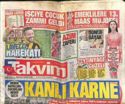 Takvim Gazetesi 23 Ocak 2016 - Bebek Katilleri Çocukları Hedef Seçti GZ101157 - 2