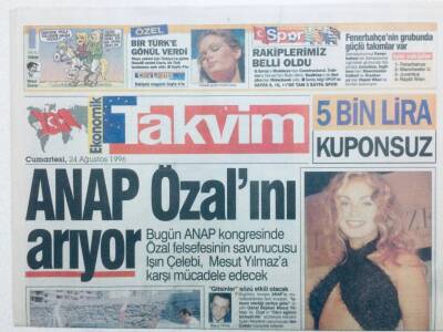 Takvim Gazetesi 24 Ağustos 1994 - Anap Özalını Arıyor GZ41574 - 1