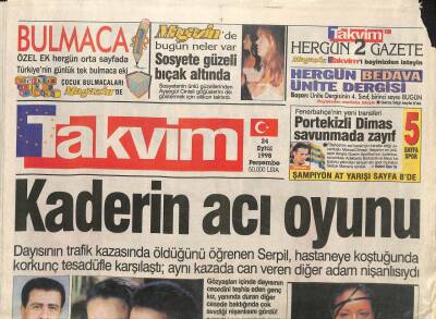 Takvim Gazetesi 24 Eylül 1998 - THYden Rekor Kâr GZ113028 - 1