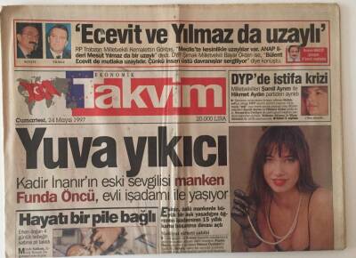 Takvim Gazetesi 24 Mayıs 1997 - Fenere Türk Boğası Başkan Şen Mehmet Scholl İçin Pazarlığa Oturuyor GZ31449 - 1