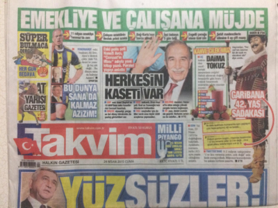 Takvim Gazetesi 24 Nisan 2015 - Obama Umrede,Fenerbahçe Joachım Löwü İstanbula Getirdi GZ27233 - 1
