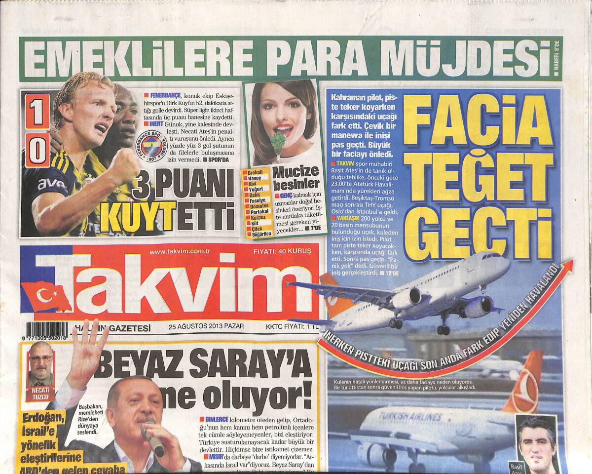 Takvim Gazetesi 25 Ağustos 2013 - ABD'ye Gebe Ünlüler - Avukata Asansörde Taciz - 40 Bin Öğretmen Müjdesi GZ136175 - 1