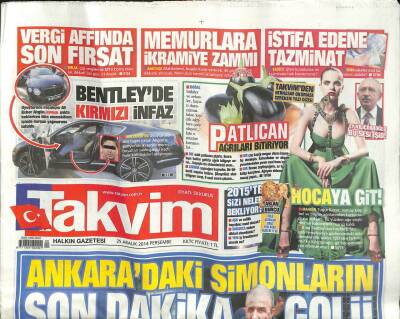 Takvim Gazetesi 25 Aralık 2014 - İşadamı Ali Ekber Akgün , İstinyede Lüks Otomobilinin İçinde Kurşuna Tutuldu GZ100652 - 1