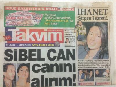 Takvim Gazetesi 25 Eylül 1999 - Sibel Can Canını Alırım GZ47723 - 1
