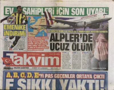 Takvim Gazetesi 25 Mart 2015 -Kpss 2010 Paralel Örgüt Yüzünden İptal Mi Edilecek? GZ45053 - 1