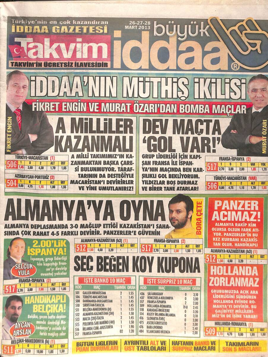 Takvim Gazetesi 26-27-28 Mart 2013 GZ137178 - 1