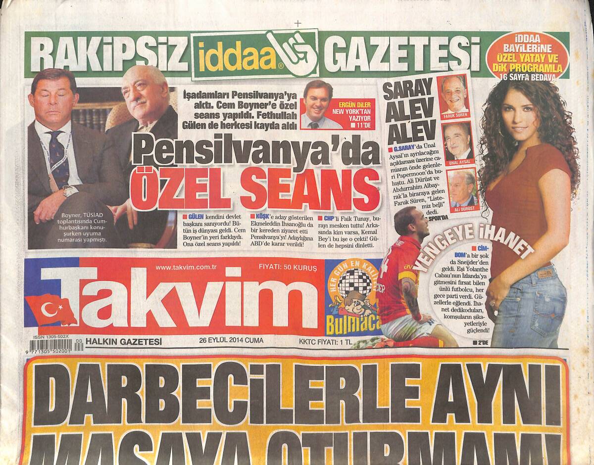 Takvim Gazetesi 26 Eylül 2014 - Pensilvanya'da Özel Seans - Vadeli Ecel - UEFA'dan Kartal'a Şok GZ136170 - 1