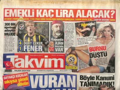 Takvim Gazetesi 26 Kasım 2012 - Dayakçı Kocalar Sıkıysa Şimdi Dövün GZ107477 - 1
