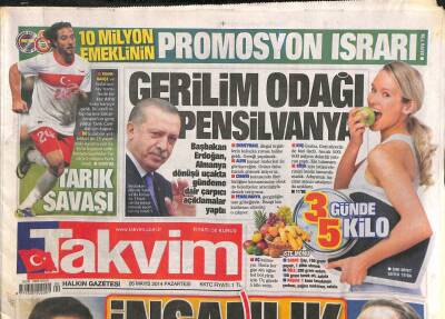 Takvim Gazetesi 26 Mayıs 2014 - Başbakan Erdoğan , Almanya Dönüşü Uçakta Gündeme Dair Çarpıcı Açıklamalar Yaptı GZ106931 - 1