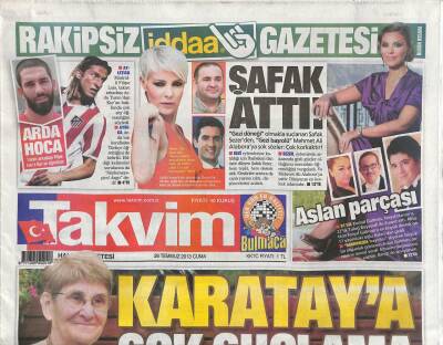 Takvim Gazetesi 26 Temmuz 2013 - Canan Karataya Şok Suçlama - Arda Turan , Takım Arkadaşı Filipe Luize Kuran Öğretiyor GZ106924 - 1