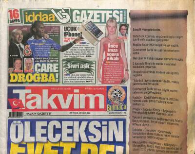 Takvim Gazetesi 27 Eylül 2013 - YÖKün Sessizliği, Palalı CHPnin İşi GZ107743 - 1