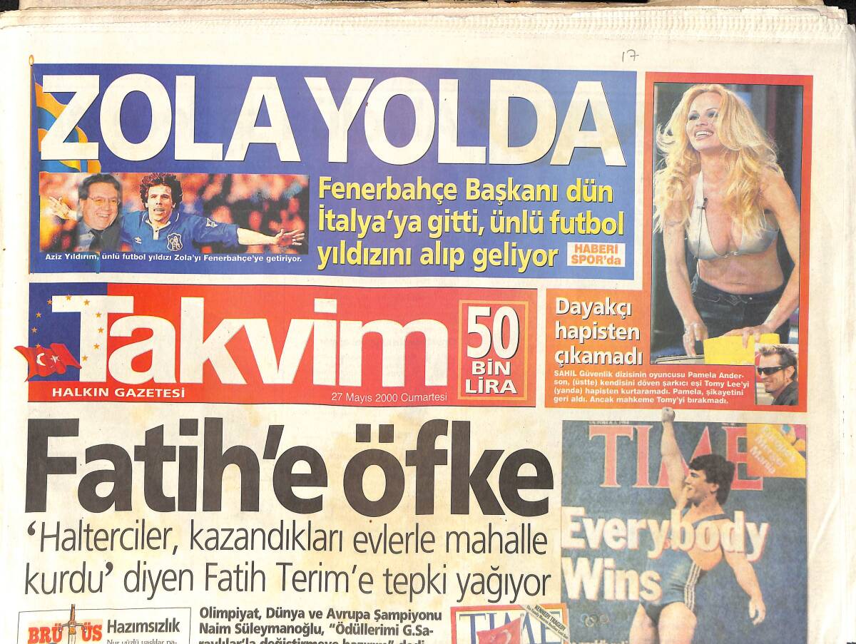 Takvim Gazetesi 27 Mayıs 2000 - Sezen Aksu Farkı - Gönül Gül Sahnede Soyundu GZ2077 - 1