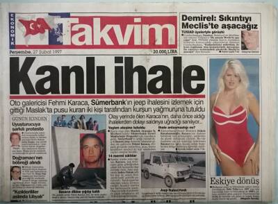 Takvim Gazetesi 27 Şubat 1997 Alpaya Küfür Edilirse Kartal Maçı Bırakacak - GZ44297 - 2
