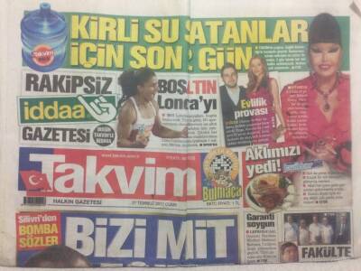 Takvim Gazetesi 27 Temmuz 2012 - Bülent Ersoy İftarda 2,5 Kg Et Yedi GZ29204 - 1