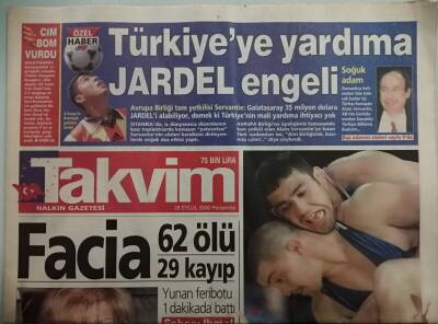 Takvim Gazetesi 28 Eylül 2000 Nilüfer Kurt Yakalandı - Zerrine Jeep Müjdesi - Alex-İzel Çocuklar Gibi -GZ44665 - 2