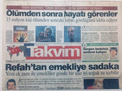 Takvim Gazetesi - 28 Mart 1997 - Refahtan Emekliye Sadaka GZ46802 - 1