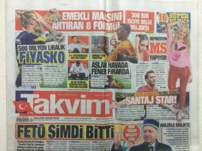 Takvim Gazetesi 28 Mayıs 2016 - Fenerbahçede 500 Milyon Liralık Fiyasko GZ27662 - 1